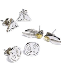 Harry Potter Orecchini 3-pack Snitch/doni Della Morte/binario 9 3/4 (silver Plated) Carat Shop