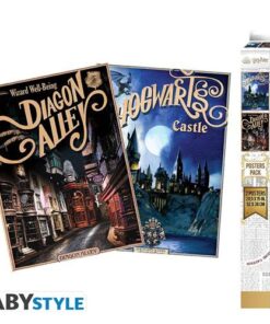 Harry Potter - Retro Hogwarts & Diagon Alley - Poster (52x38) Gadget