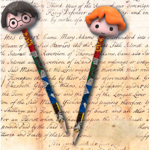 Harry Potter Set 2 Pencils Con 3d Gomma Per Cancelleria Toppers Blue Sky Studios