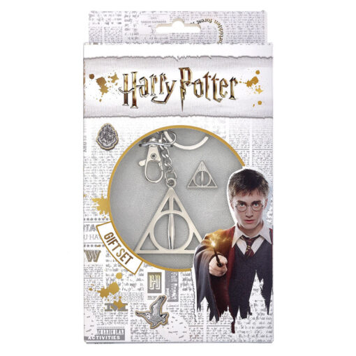 Harry Potter Set Portachiavi e Spilla Doni Della Morte The Carat Shop