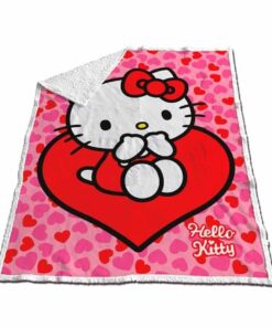 Hello Kitty Coral sherpa blanket 120x150cm Sanrio