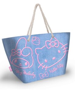 Hello Kitty Denim Borsa Da Spiaggia Karactermania