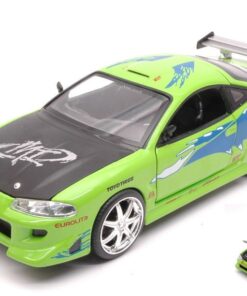 Jada 97603 Fast & Furious Mitsubishi Eclipse 1995 Brian's verde lime 1:24 Modellino