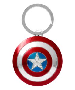 Marvel Metal Portachiavi Captain America Shield Con Figura Int.