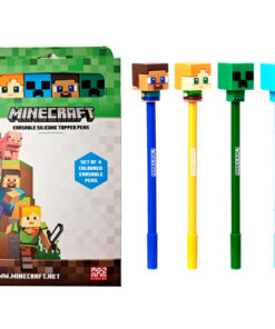 Minecraft Set Di 4 Coloured Erasable Penne Puckator