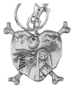 Nightmare Before Natale Metal Portachiavi Jack E Sally In Heart Con Figure Int.