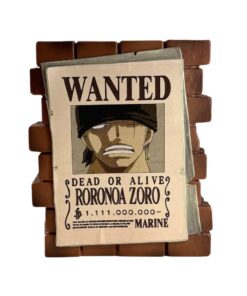 One Piece Salvadanaio Poster Wanted Roronoa Zoro 16 Cm Plastoy