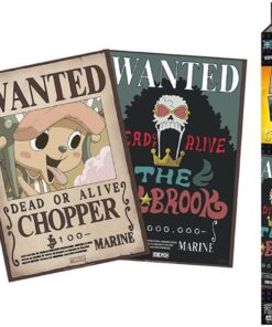 One Piece Set 2 Poster Ricercati "Wanted Brook & Chopper" Chibi 52 x 35 cm Gadget
