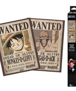 One Piece Set 2 Poster Ricercati "Wanted Luffy & Ace" 52 x 38Cm AbyStyle