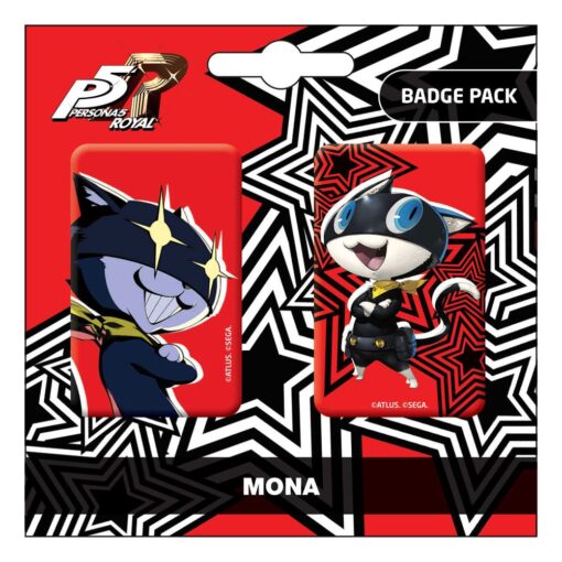 Persona 5 Royal Spilla Badges 2-pack Mona / Morgana Popbuddies