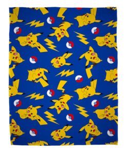 Pokemon Blanket Pikachu Allover Print  130 X 170 Cm Herding