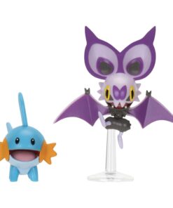 Pokémon Figura 2-pack Mudkip & Noibat Con Stand 8 Cm Jazwares