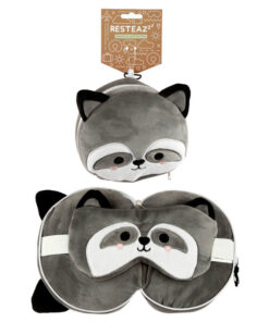 Resteazzz Raccoon Round Da Viaggio Cuscino E Eye Mask Puckator