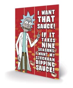 Rick E Morty In Legno Wall Art Szechuan Sauce 40 X 59 Cm Pyramid International