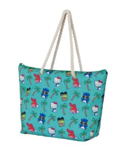 Sanrio Soleil Borsa Da Spiaggia Hello Kitty Palms Turquoise Karactermania