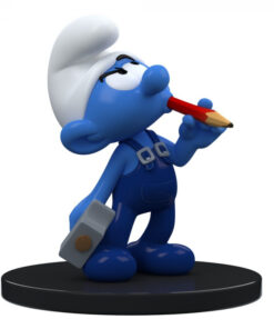 Smurfs Handy Smurf Resin Figura Statua Puppy