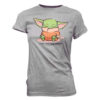 Star Wars Mandalorian Cute Yoda The Bambino Sleeping Grey Women T-shirt Funko
