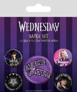 Wednesday Pin-Back Buttons 5-Pack Nevermore Pyramid International