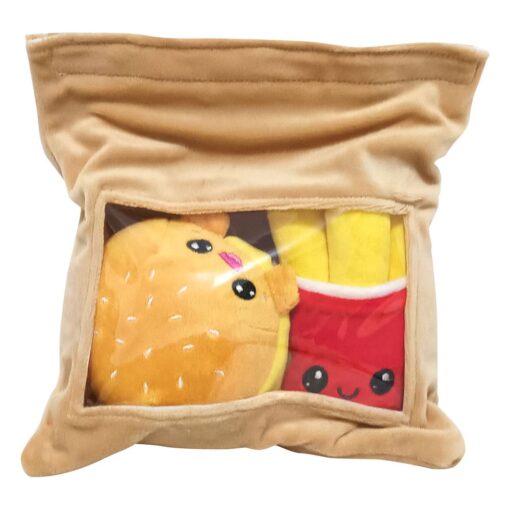 Yummis Together Peluche Figures 2 Pack Burger & Fries In Take Away Bag 21 Cm Joy Toy (it)
