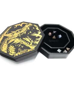CritStones Arena Dice Tray Black Dragon (Yellow Lid) Glassstaff