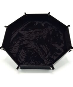 CritStones Folding Dice Tray Dragon Skin XL Edition Black Glassstaff