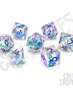 CritStones Liquid Core Dice Set Fantasia Fluid Electroplated  (7) Glassstaff