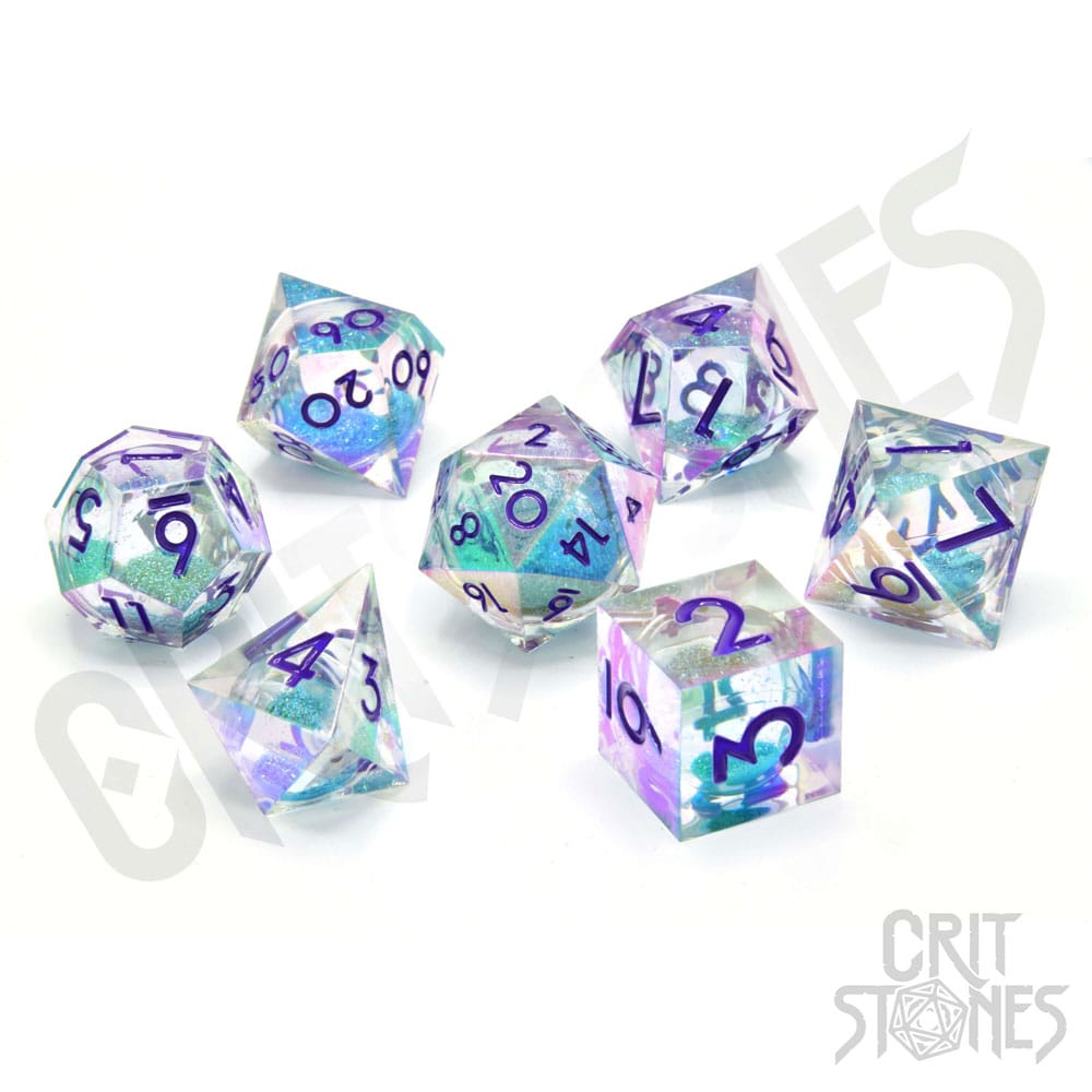 CritStones Liquid Core Dice Set Fantasia Fluid Electroplated (7) Glassstaff
