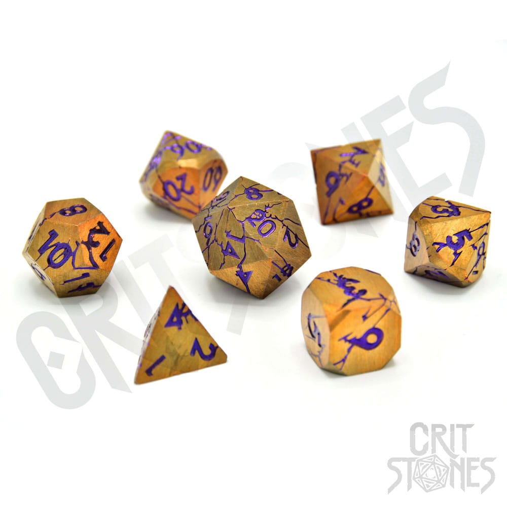 CritStones Metal Dice Set Shattered Sigils (7) Glassstaff