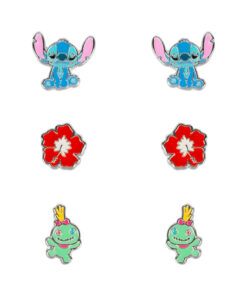 Disney Stitch Set 3 Pairs Of Orecchini Silver Peers Hardy