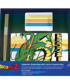 Dragon Ball Z Ceramic Sushi Set Con Bacchette Cinesi Shenron Just Funky