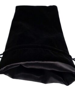 Fanroll Dice Bag Velvet Black Con Black Satin Large Fanroll