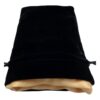 Fanroll Dice Bag Velvet Black Con Gold Satin Small Fanroll
