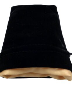 Fanroll Dice Bag Velvet Black Con Gold Satin Small Fanroll