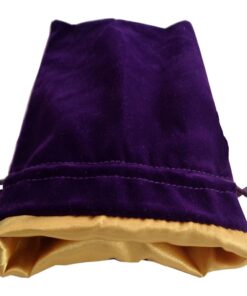 Fanroll Dice Bag Velvet Purple Con Golden Satin Large Fanroll