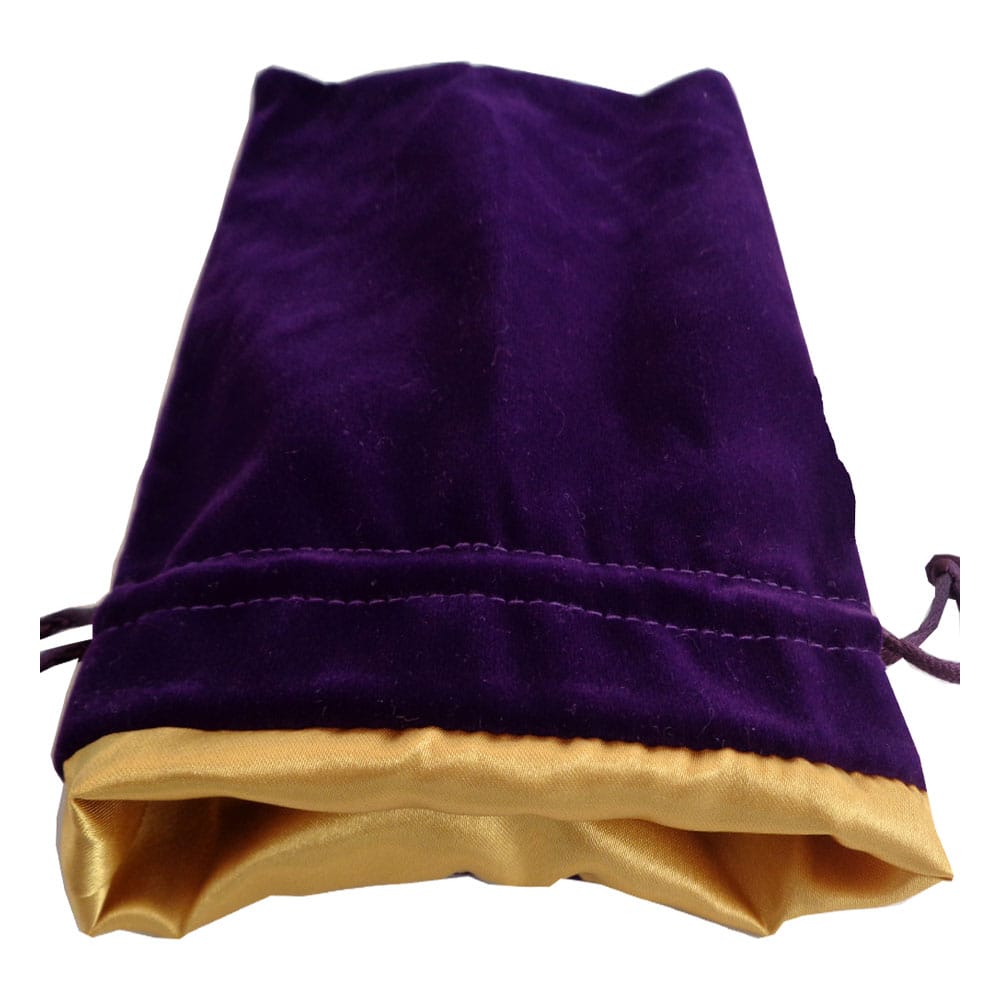 Fanroll Dice Bag Velvet Purple Con Golden Satin Large Fanroll