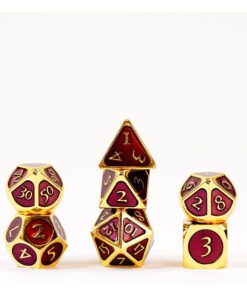 Fanroll  Dice Set Gold Con Purple Enamel (7) Fanroll