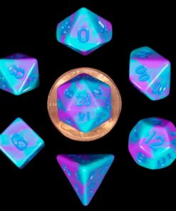 Fanroll Mini Dice Set Turquoise E Purple Marble (7) Fanroll