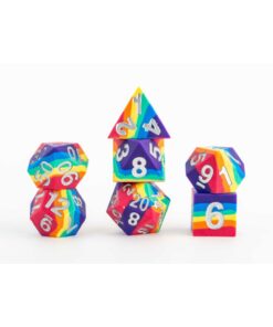 Fanroll Sharp Edge Silicone Dice Set Arcobaleno (7) Fanroll