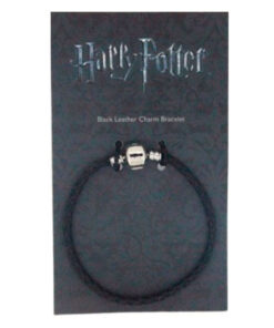 Harry Potter Black Leather Ciondolo Braccialetto The Carat Shop