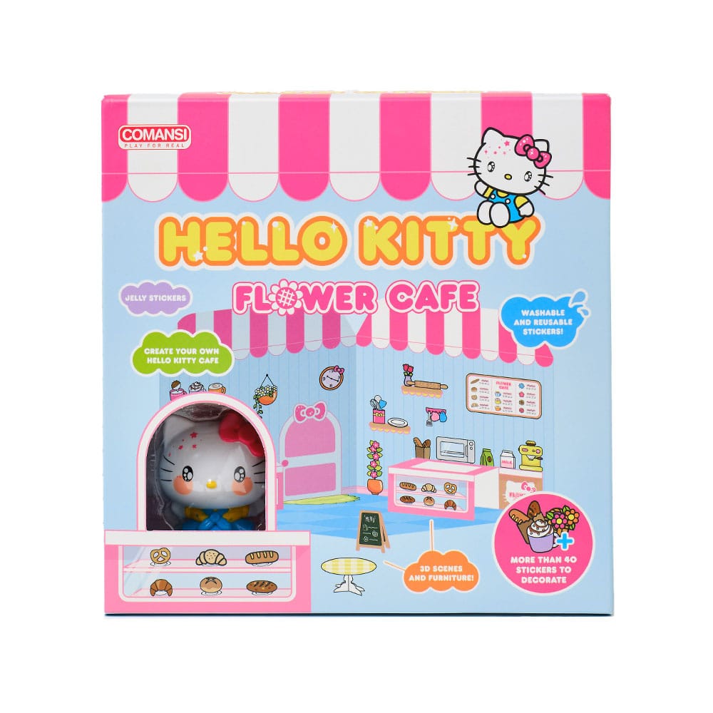 Hello Kitty E Friends Mini Figura Sticker House Hello Kitty Flower Café Comansi