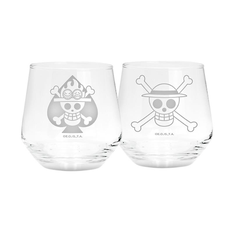 ONE PIECE - Set di 2 bicchieri- Luffy & Ace