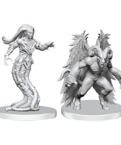 Pathfinder Deep Cuts Unpainted Miniatures Gylou (handmaiden Devil) & Ferrugon (rust Devil) Wizbambino