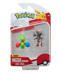 Pokémon Battle Figura Pack Mini Figura 2-Pack Pawniard e Roselia  5 Cm Jazwares