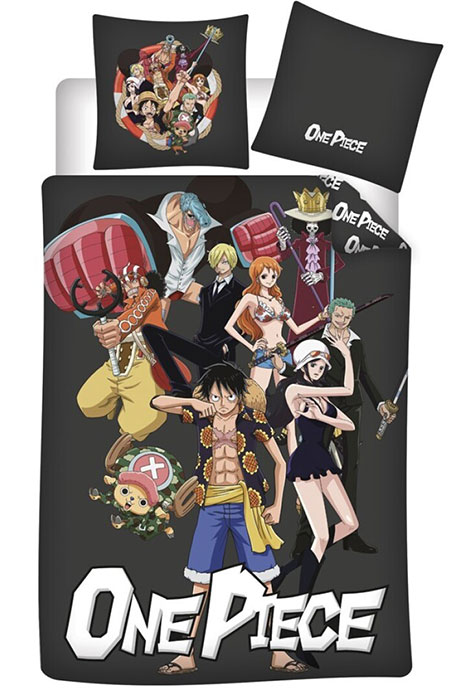 COPRIPIUMINO SINGOLO ONE PIECE PERSONAGGI NERO ANIME - ACCESSORI