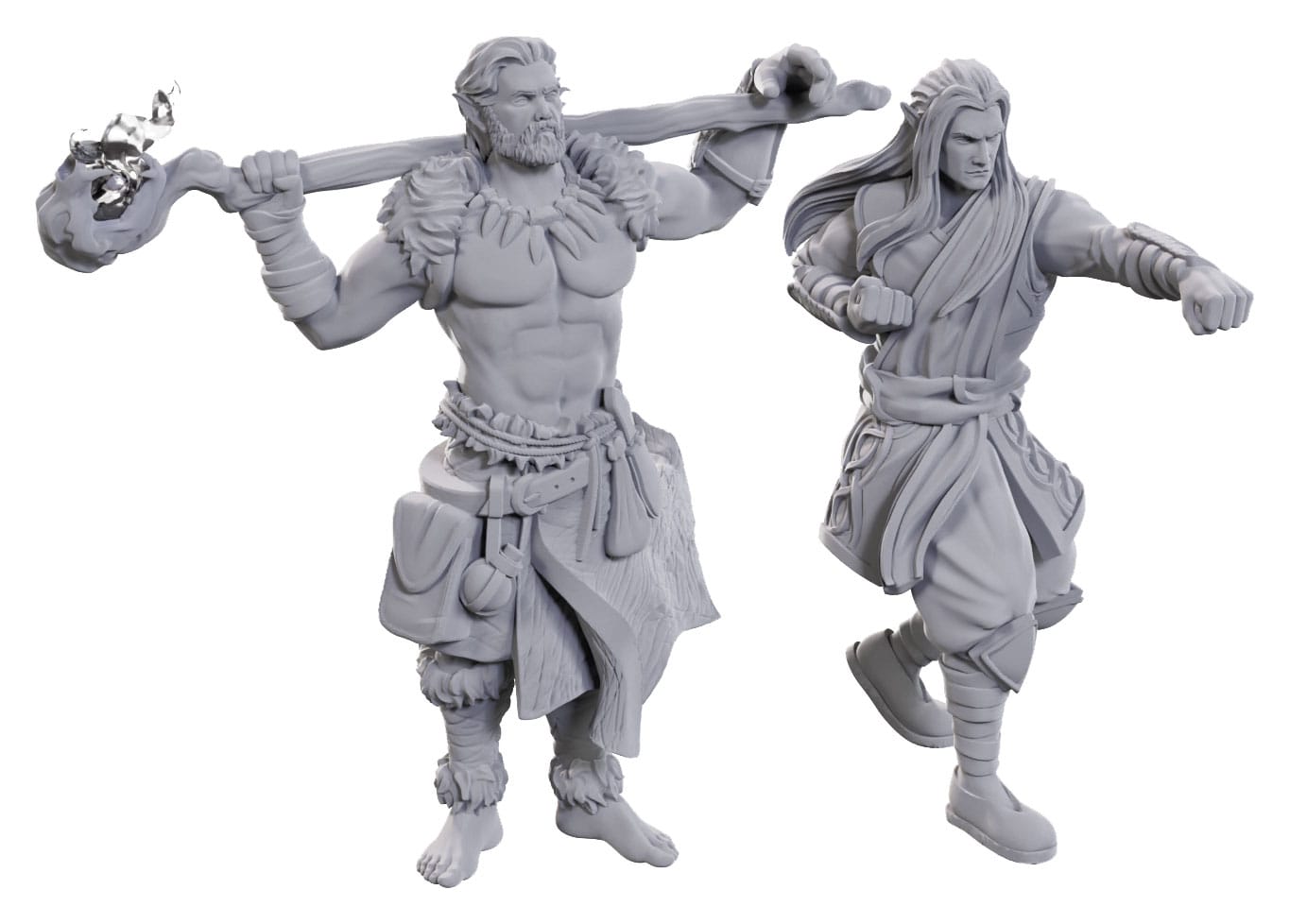 D&d Nolzur's Marvelous Miniatures Unpainted Miniatures 2-pack Archdruid & Martial Arts Adept Wizbambino