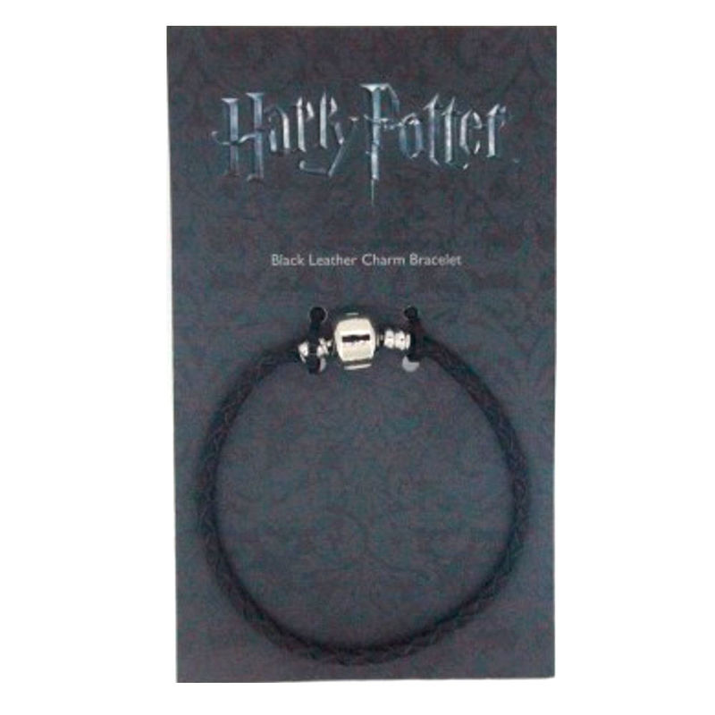 Harry Potter Black Leather Ciondolo Braccialetto The Carat Shop Taglia 18 Cm