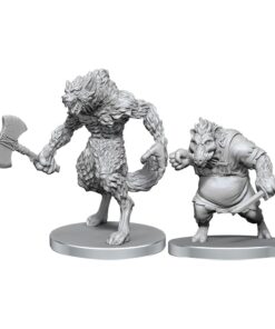 Pathfinder Deep Cuts Unpainted Miniatures Werewolf & Wereboar Wizbambino