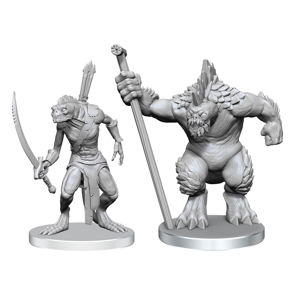 Pathfinder Deep Cuts Unpainted Miniatures Xulgath Skirmisher & Stoneliege Wizbambino