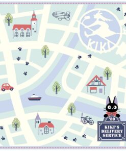 Studio Ghibli Mini Asciugamano Kiki's Delivery Service City Map 25 X 25 Cm Marushin